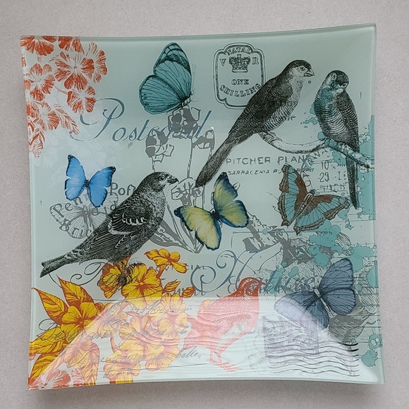 ❗2/$20❗Square Decorative Plate with Birds - Picture 1 of 7